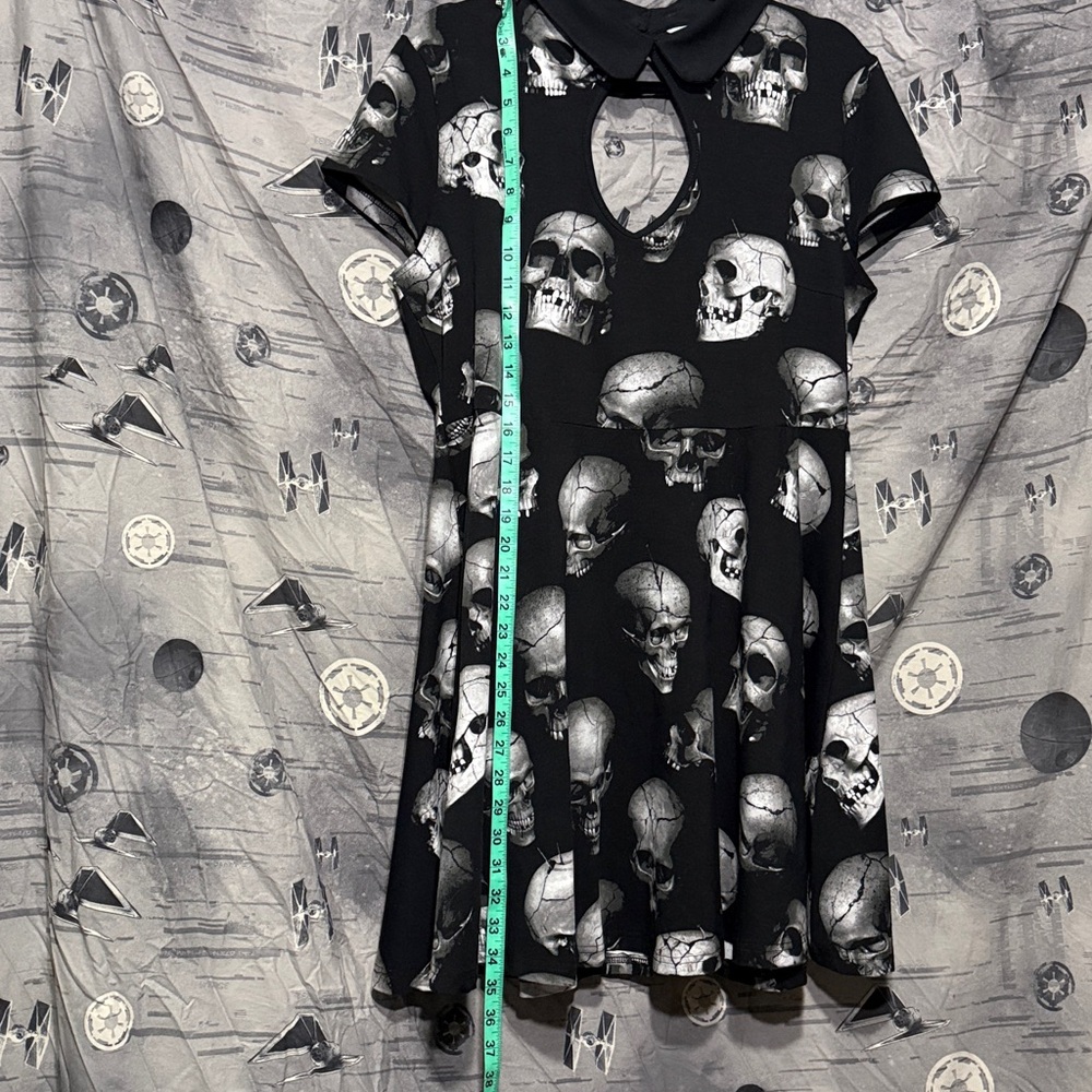 NWOT KILLSTAR SKULL SKATER PAN COLLAR DRESS SZ XXL - Picture 5 of 6